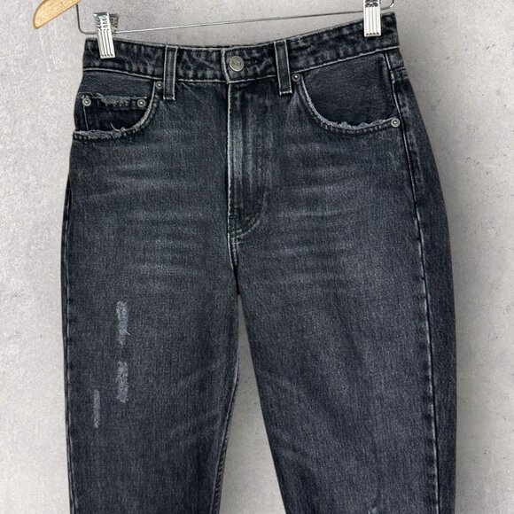 Reformation Julia High Cigarette Jeans Pacific Black Womens Size 25 Denim Raw - Picture 5 of 15